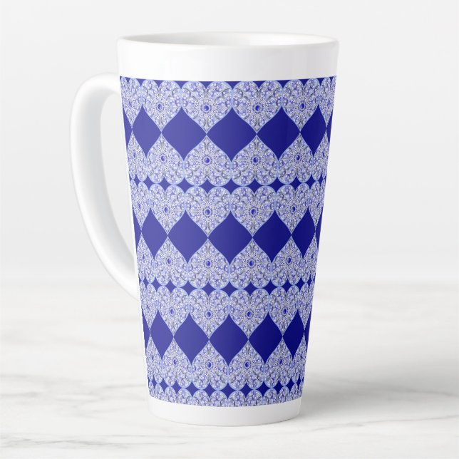 Taza De Café Latte Azul cerámico de Grecia (Ángulo izquierdo)