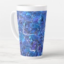 Taza De Café Latte Azul cristalino y púrpura