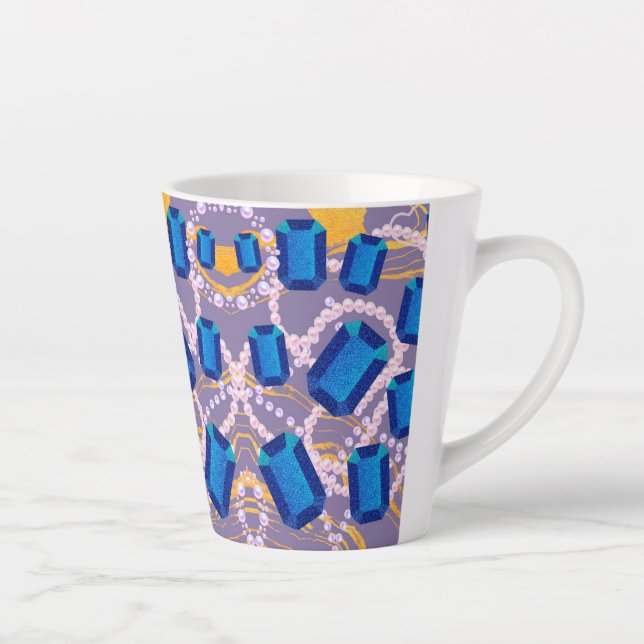 TAZA DE CAFÉ LATTE AZUL GEMS (Derecha)