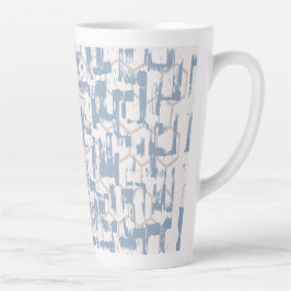 Taza De Café Latte Azul Gris Abstracto