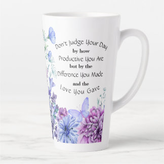 Taza De Café Latte Azul morado silvestre Inspirador