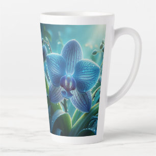 Taza De Café Latte Azul Orquídea