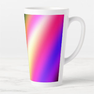 Taza De Café Latte Azul rosa oscuro color de agua abstracto arcoiris