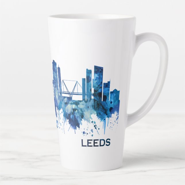 Taza De Café Latte Azul Skyline de Inglaterra (Derecha)