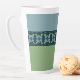 Taza De Café Latte Azul Y Turquesa