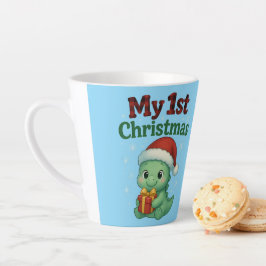 Taza De Café Latte Baby Boy My 1st Christmas Dino