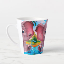 Taza De Café Latte Baby Elephant Latte Coffee Mug
