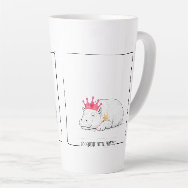 Taza De Café Latte Baby Pygmy Hippo Princess Mug (Ángulo derecho)