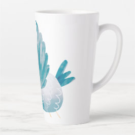 Taza De Café Latte Baby Shower gemelo de pájaro azul