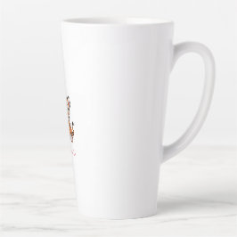 Taza De Café Latte 🐯Baby Tiger Art with Pink Butterflies -