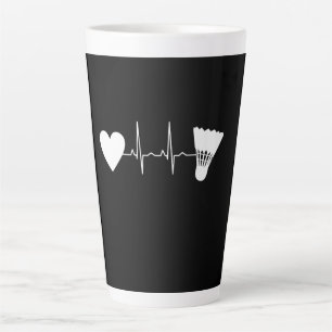 Taza De Café Latte Bádminton - Latido de la pelota de bádminton