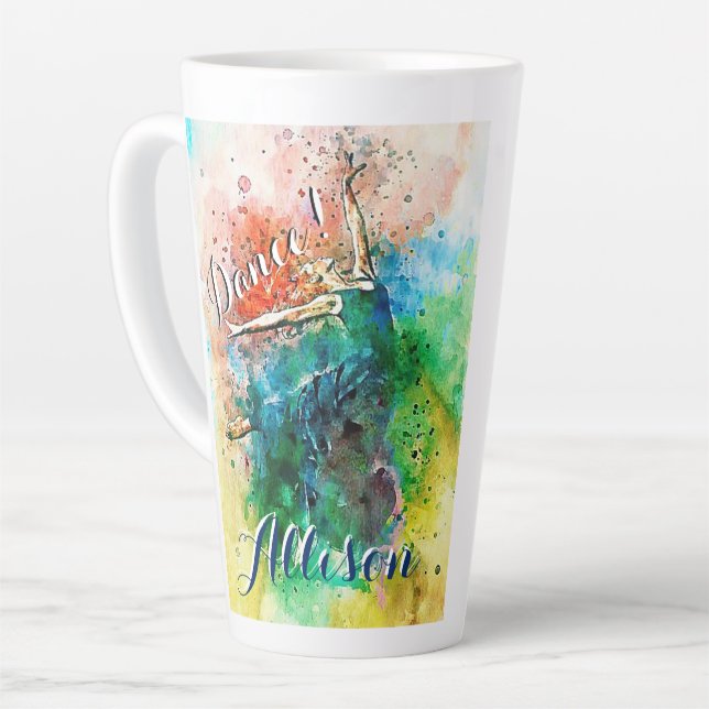 Taza De Café Latte Bailarín personalizado (Ángulo izquierdo)