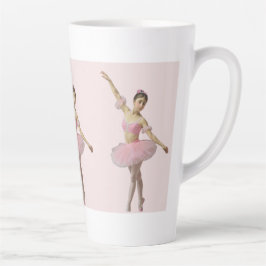 Taza De Café Latte Bailarina con tutú rosa