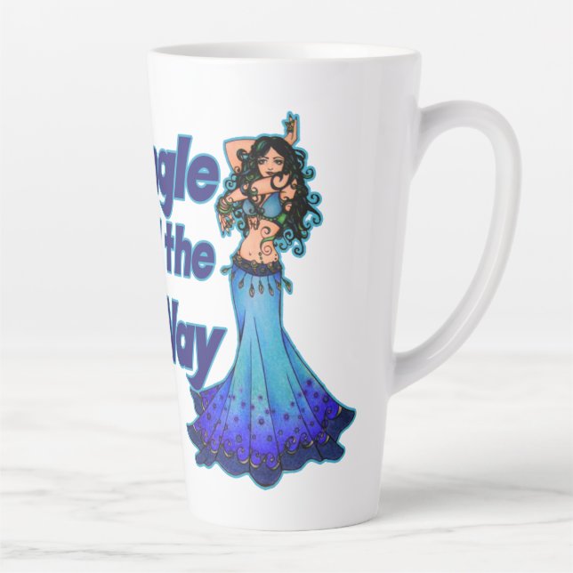 Taza De Café Latte Bailarina de barriga azul (Derecha)