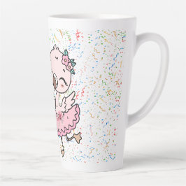 Taza De Café Latte Bailarina de flamenco rosa linda  