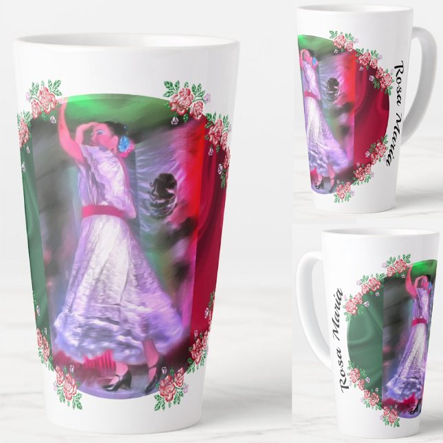Taza De Café Latte Bailarina mexicana 0175 (Subido por el creador)