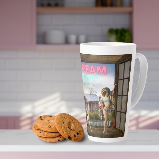 Taza De Café Latte Bailarinas antiguas de arte alteradas de ensueño (Subido por el creador)