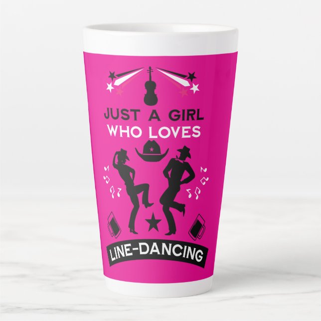 Taza De Café Latte Baile de línea de música country (Anverso)