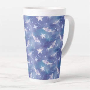 Taza De Café Latte Bajo El Mar