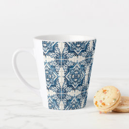 Taza De Café Latte Baldosas mediterráneas, portuguesas, azulejo, mall