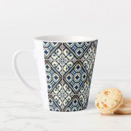 Taza De Café Latte Baldosas mediterráneas, portuguesas, azulejo, mall