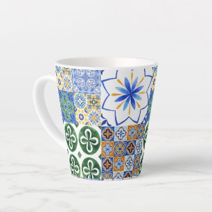 Taza De Café Latte Baldosas portuguesas Latte Mug