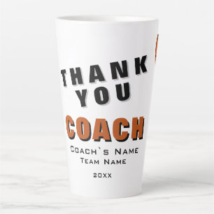 Taza De Café Latte Ball de baloncesto Gracias entrenador