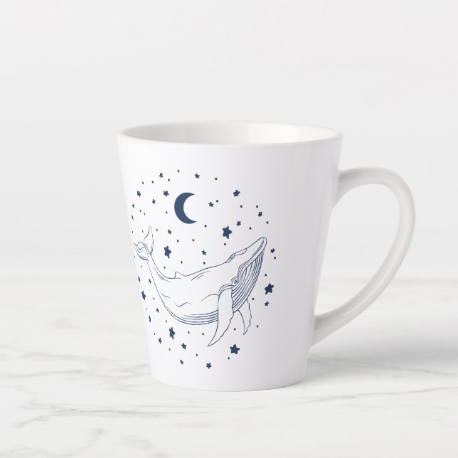 Taza De Café Latte Ballena celeste (Derecha)