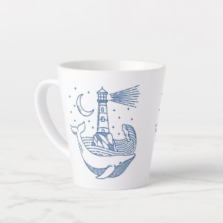 Taza De Café Latte Ballena de faro