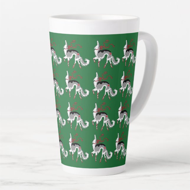 Taza De Café Latte Ballet Borzoi Mug navidades (Ángulo derecho)