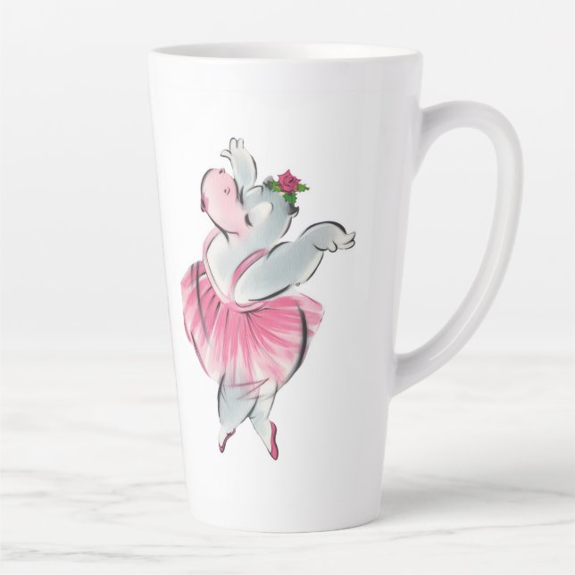 Taza De Café Latte "Ballet Hippo" (Derecha)