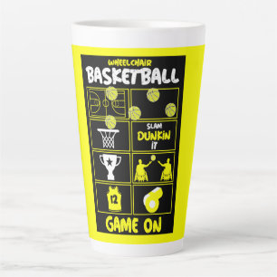 Taza De Café Latte Baloncestistas en silla de ruedas