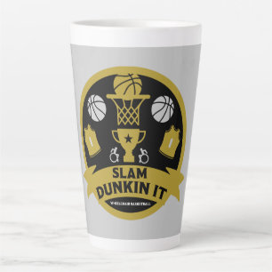 Taza De Café Latte Baloncestistas en silla de ruedas