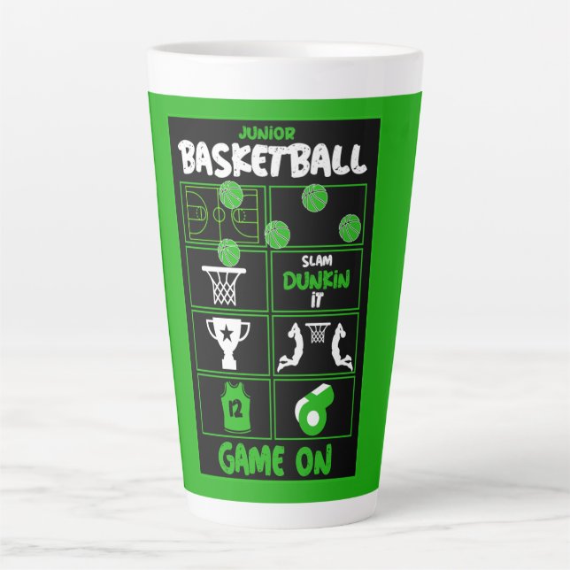 Taza De Café Latte Baloncestistas Júnior (Anverso)