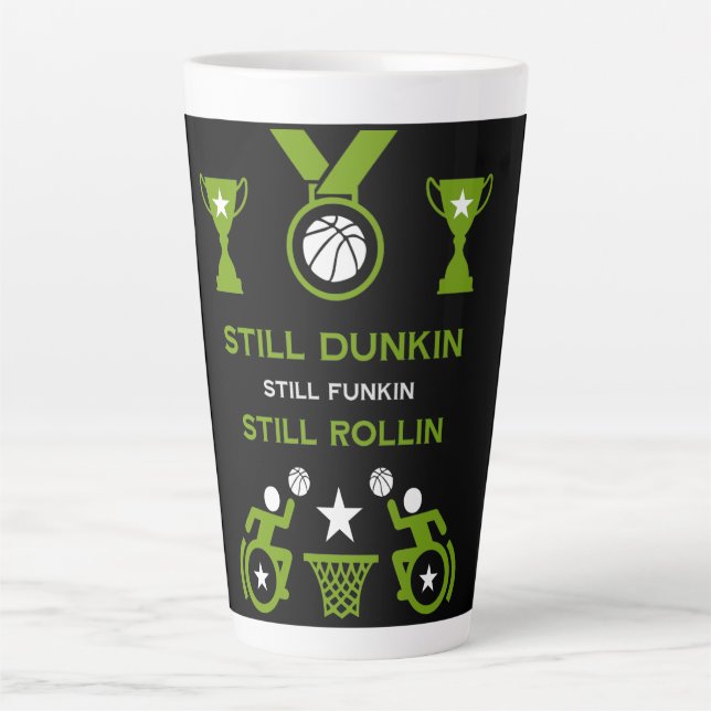 Taza De Café Latte Baloncesto adaptable para discapacitados (Anverso)