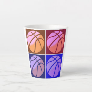Taza De Café Latte Baloncesto de arte pop