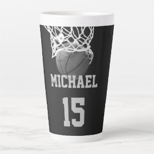 Taza De Café Latte Baloncesto Su Nombre