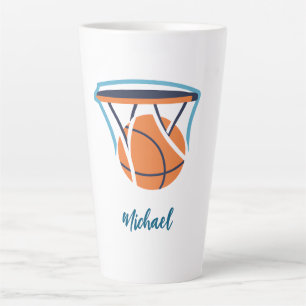 Taza De Café Latte Baloncesto Su nombre Personal