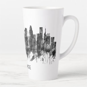 Taza De Café Latte Baltimore Maryland Skyline BW