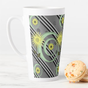 Taza De Café Latte Banda floral circular Latte Mug