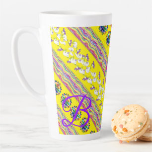 Taza De Café Latte Banda floral Latte Mug