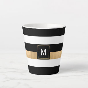 Taza De Café Latte Banda moderna monogramada