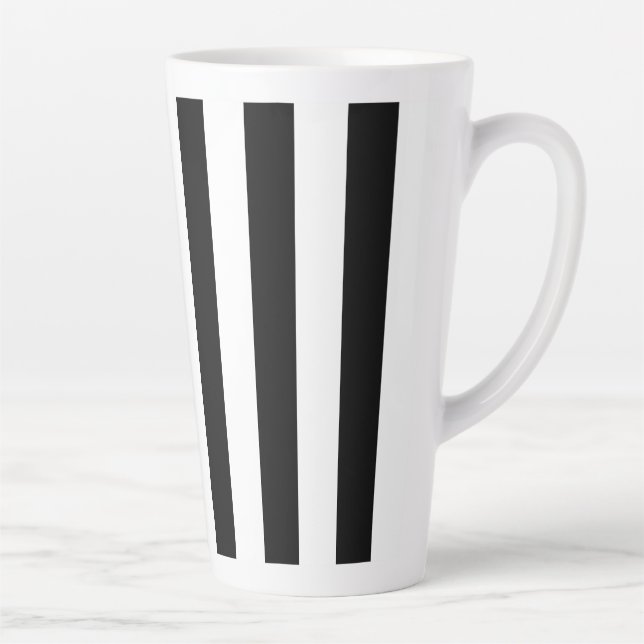 Taza De Café Latte Banda negra y blanca (Derecha)