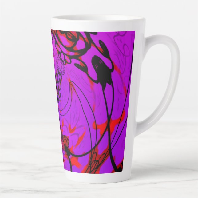 Taza De Café Latte Banda rosa (Derecha)