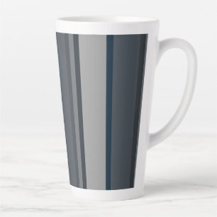 Taza De Café Latte Bandas azules y grises