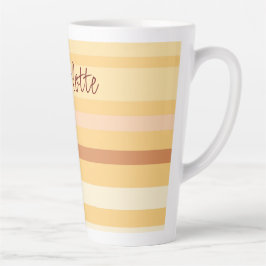 Taza De Café Latte Bandas Beige de Estilo Nombre