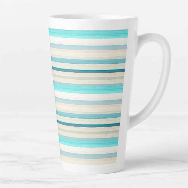 Taza De Café Latte Bandas blancas de agua (Derecha)