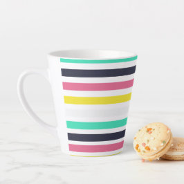 Taza De Café Latte Bandas horizontales coloreadas