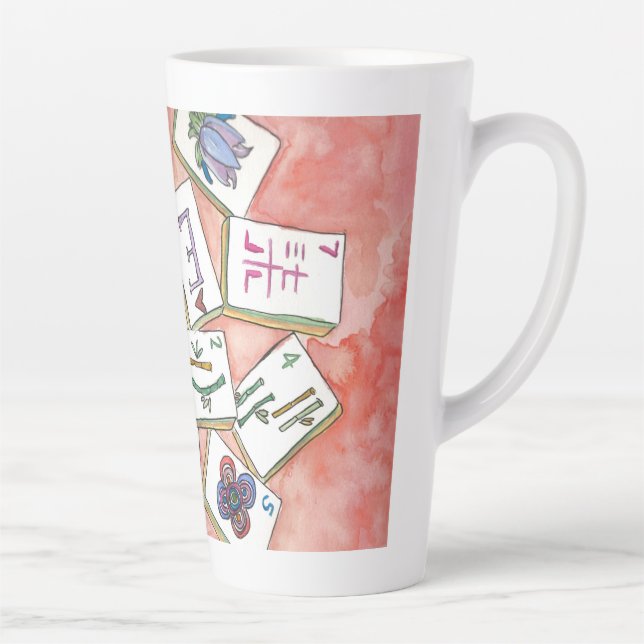 Taza De Café Latte bandeja de mosaicos rosa (Derecha)