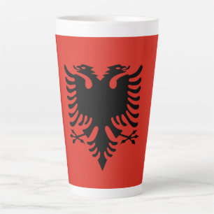 Taza De Café Latte Bandera albanesa